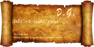Déri Györgyi névjegykártya